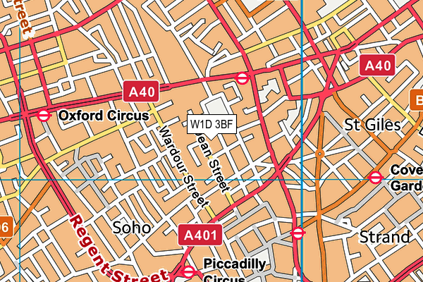 W1D 3BF map - OS VectorMap District (Ordnance Survey)