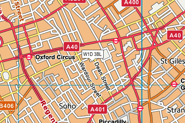 W1D 3BL map - OS VectorMap District (Ordnance Survey)