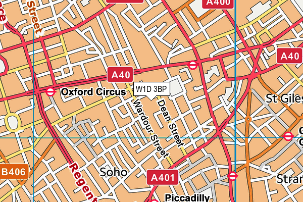 W1D 3BP map - OS VectorMap District (Ordnance Survey)