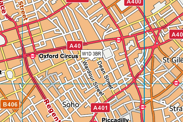 W1D 3BR map - OS VectorMap District (Ordnance Survey)