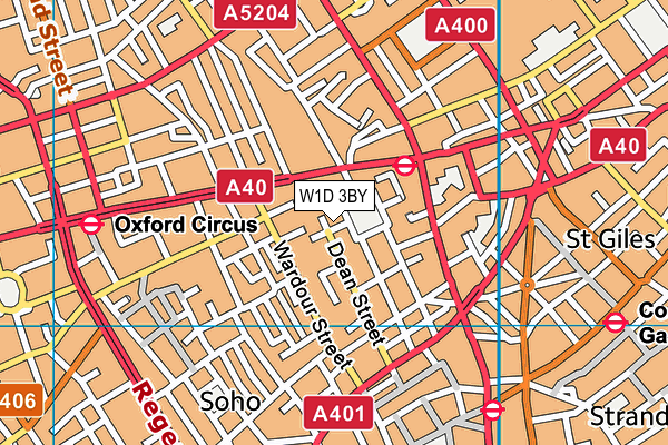 W1D 3BY map - OS VectorMap District (Ordnance Survey)