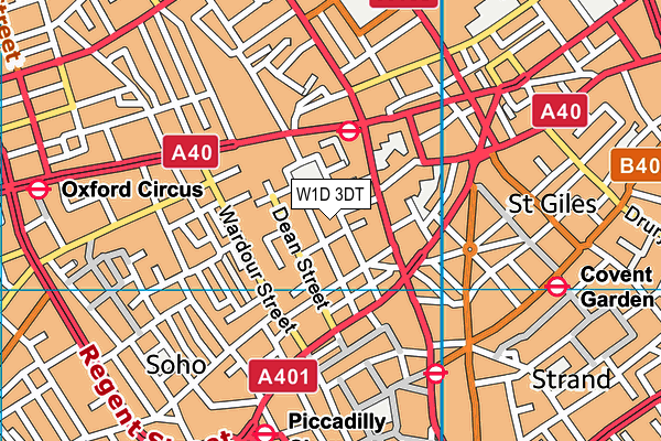 W1D 3DT map - OS VectorMap District (Ordnance Survey)