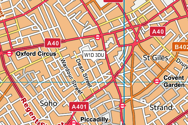 W1D 3DU map - OS VectorMap District (Ordnance Survey)