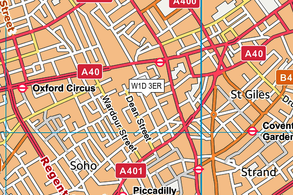 W1D 3ER map - OS VectorMap District (Ordnance Survey)