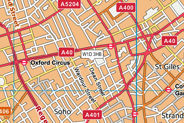 W1D 3HB map - OS VectorMap District (Ordnance Survey)