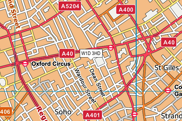 W1D 3HD map - OS VectorMap District (Ordnance Survey)