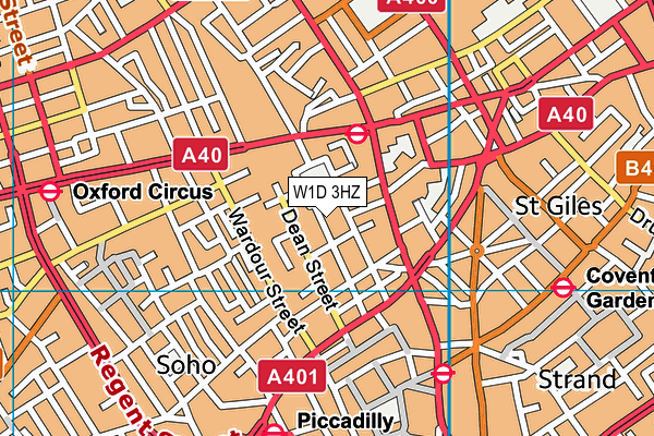 W1D 3HZ map - OS VectorMap District (Ordnance Survey)