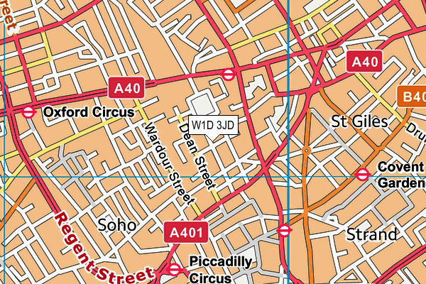 W1D 3JD map - OS VectorMap District (Ordnance Survey)