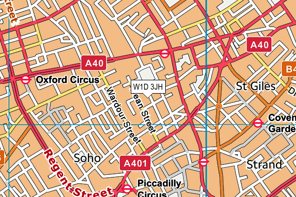 W1D 3JH map - OS VectorMap District (Ordnance Survey)