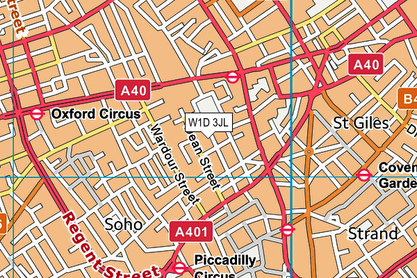 W1D 3JL map - OS VectorMap District (Ordnance Survey)