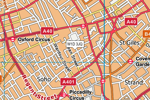 W1D 3JQ map - OS VectorMap District (Ordnance Survey)