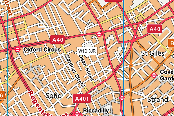 W1D 3JR map - OS VectorMap District (Ordnance Survey)