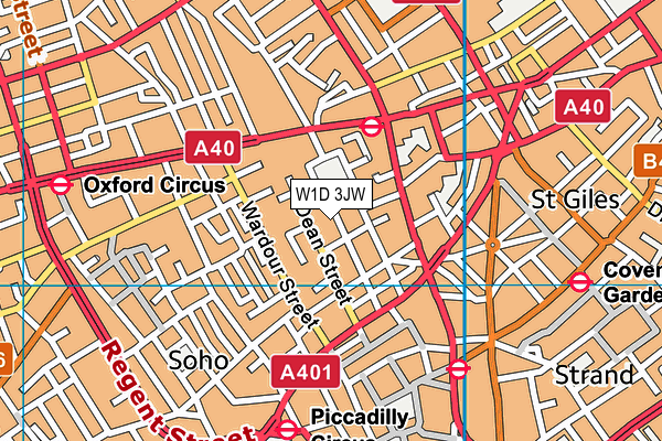 W1D 3JW map - OS VectorMap District (Ordnance Survey)