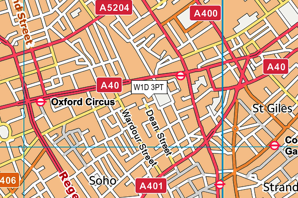 W1D 3PT map - OS VectorMap District (Ordnance Survey)