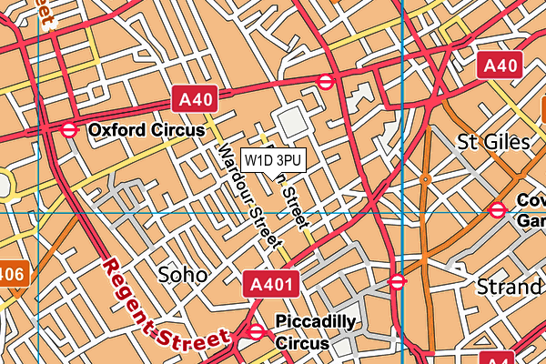 W1D 3PU map - OS VectorMap District (Ordnance Survey)