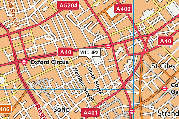 W1D 3PX map - OS VectorMap District (Ordnance Survey)