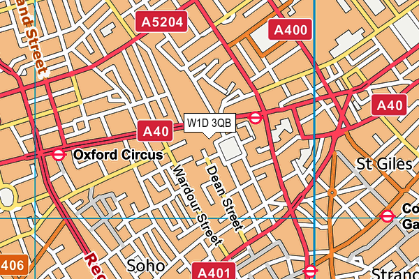 W1D 3QB map - OS VectorMap District (Ordnance Survey)