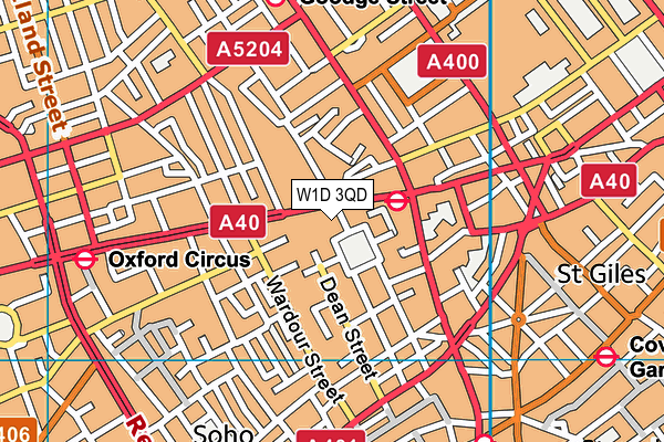 W1D 3QD map - OS VectorMap District (Ordnance Survey)