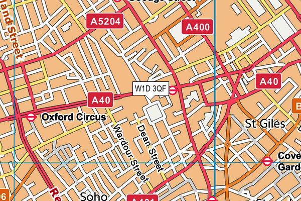 W1D 3QF map - OS VectorMap District (Ordnance Survey)