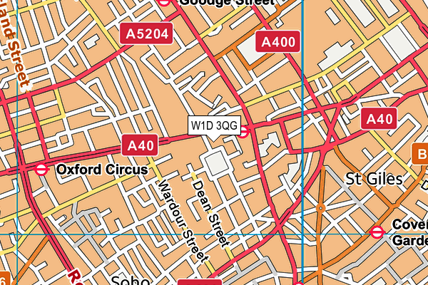 W1D 3QG map - OS VectorMap District (Ordnance Survey)