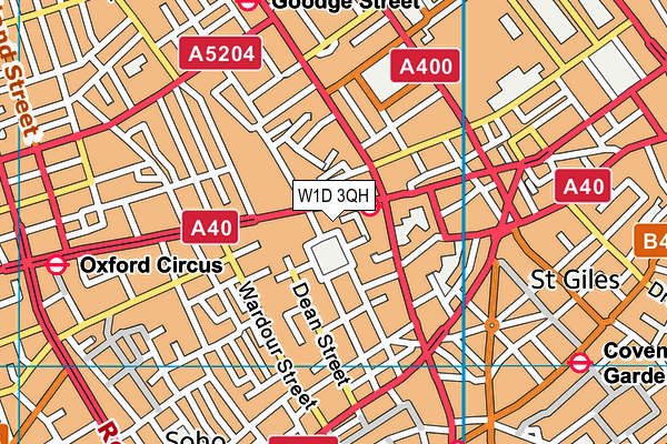 W1D 3QH map - OS VectorMap District (Ordnance Survey)