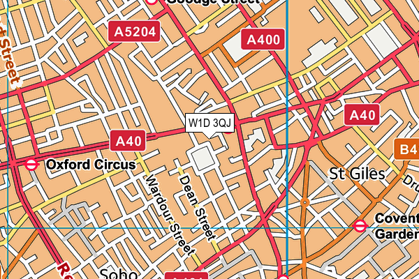 W1D 3QJ map - OS VectorMap District (Ordnance Survey)