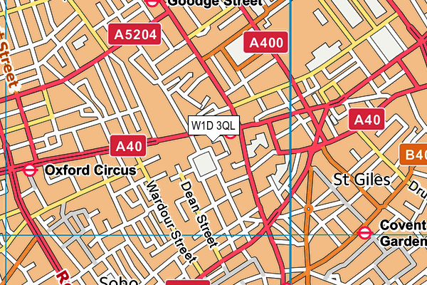 W1D 3QL map - OS VectorMap District (Ordnance Survey)