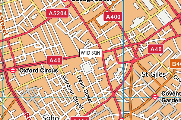 W1D 3QN map - OS VectorMap District (Ordnance Survey)