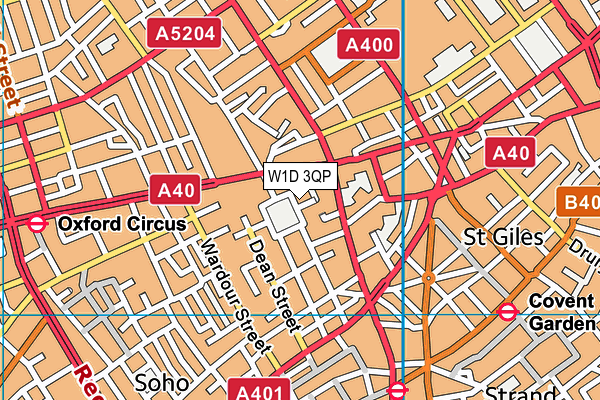 W1D 3QP map - OS VectorMap District (Ordnance Survey)