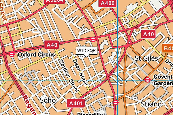 W1D 3QR map - OS VectorMap District (Ordnance Survey)