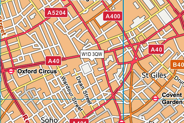 W1D 3QW map - OS VectorMap District (Ordnance Survey)