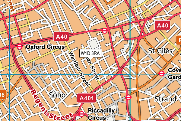 W1D 3RA map - OS VectorMap District (Ordnance Survey)