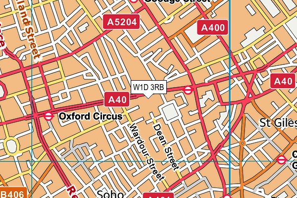 W1D 3RB map - OS VectorMap District (Ordnance Survey)