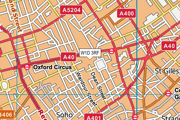 W1D 3RF map - OS VectorMap District (Ordnance Survey)