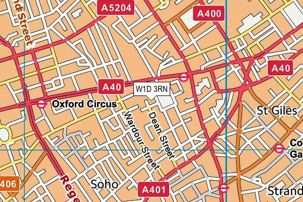 W1D 3RN map - OS VectorMap District (Ordnance Survey)