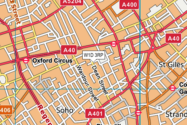 W1D 3RP map - OS VectorMap District (Ordnance Survey)