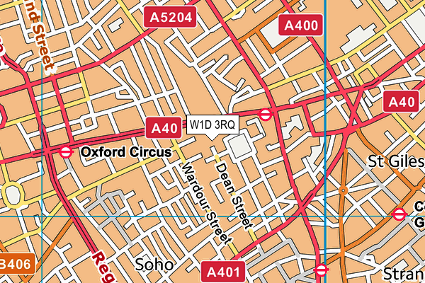 W1D 3RQ map - OS VectorMap District (Ordnance Survey)