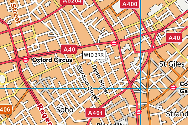 W1D 3RR map - OS VectorMap District (Ordnance Survey)