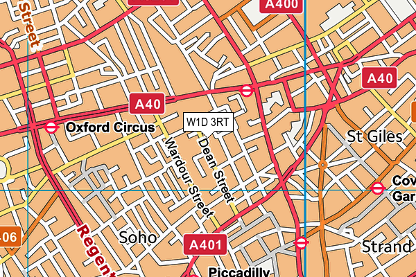 W1D 3RT map - OS VectorMap District (Ordnance Survey)