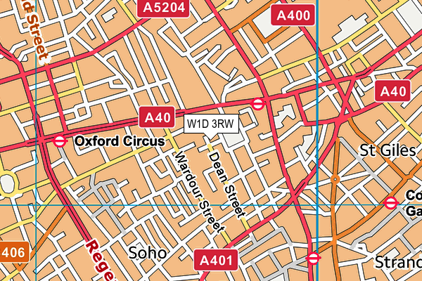 W1D 3RW map - OS VectorMap District (Ordnance Survey)