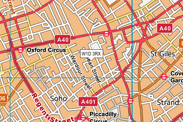 W1D 3RX map - OS VectorMap District (Ordnance Survey)