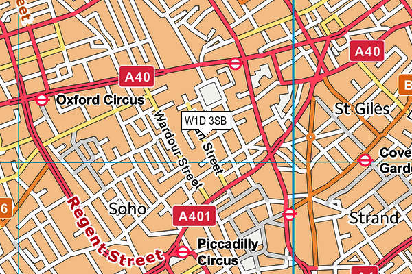 W1D 3SB map - OS VectorMap District (Ordnance Survey)