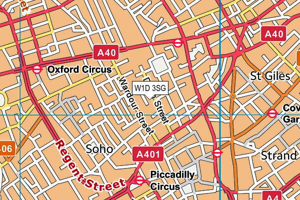 W1D 3SG map - OS VectorMap District (Ordnance Survey)