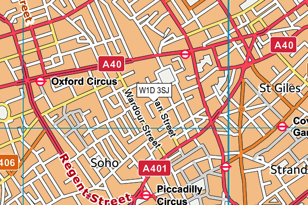 W1D 3SJ map - OS VectorMap District (Ordnance Survey)