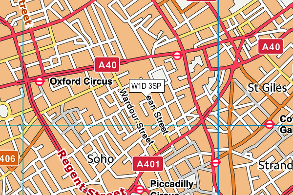 W1D 3SP map - OS VectorMap District (Ordnance Survey)