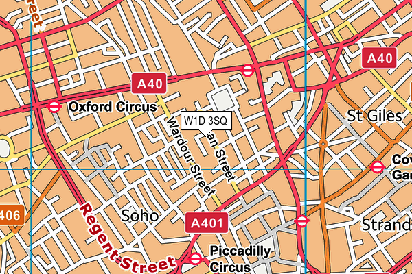 W1D 3SQ map - OS VectorMap District (Ordnance Survey)