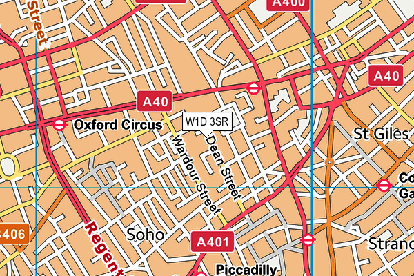 W1D 3SR map - OS VectorMap District (Ordnance Survey)