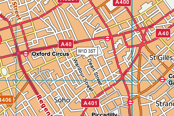 W1D 3ST map - OS VectorMap District (Ordnance Survey)