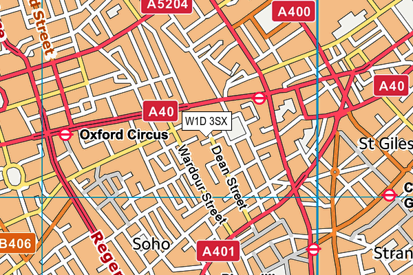W1D 3SX map - OS VectorMap District (Ordnance Survey)