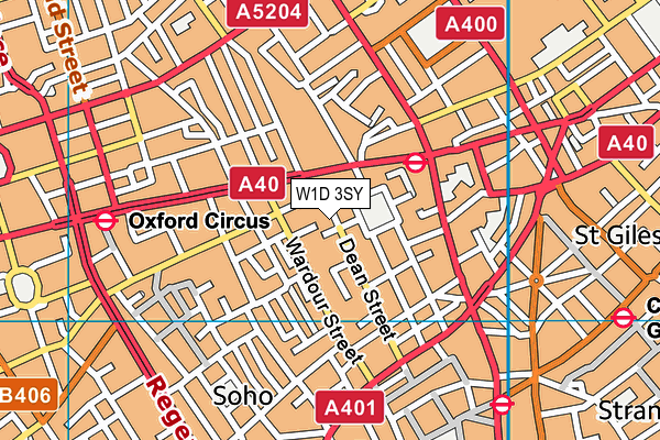 W1D 3SY map - OS VectorMap District (Ordnance Survey)